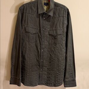 Trussardi Dark Olive Striped  Shirt Jacket